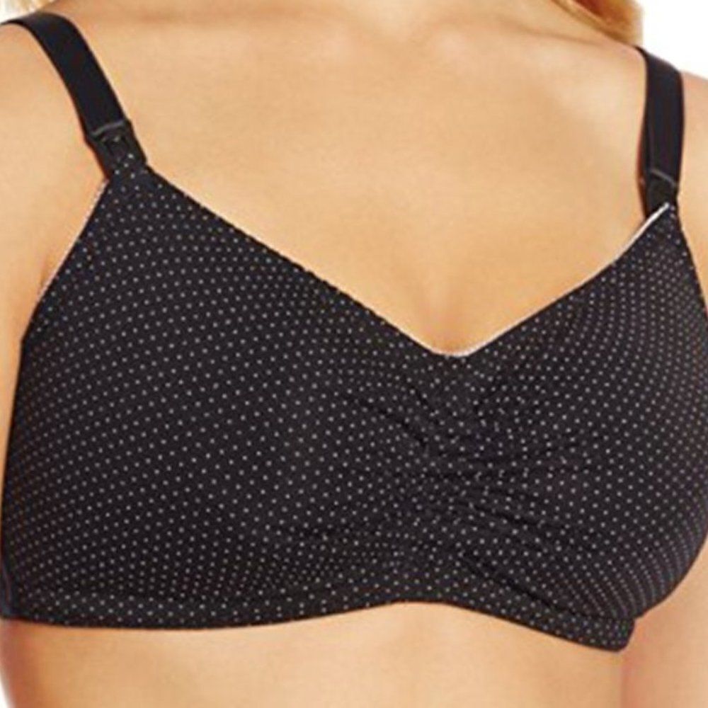 Royce Womens Black White Nursing Bra Size 38C/D/DD